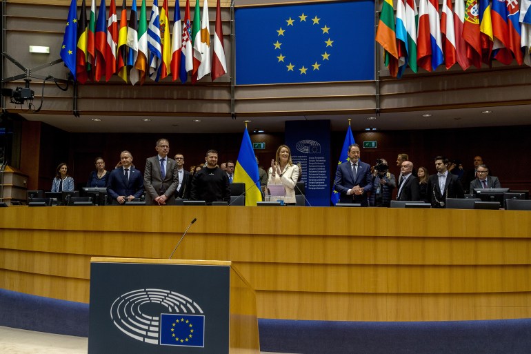 President Zelensky Talks At The European Parliament